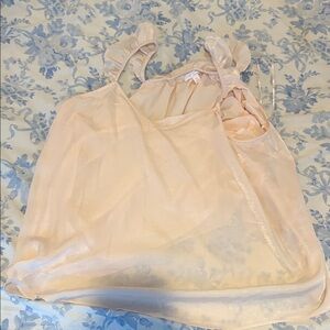 LC Lauren Conrad Peach Ruffle Sleeveless Top